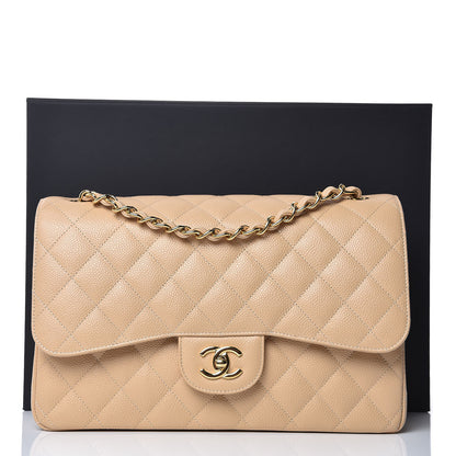 Chanel Caviar Quilted Jumbo Double Flap Beige Clair 8 of 8