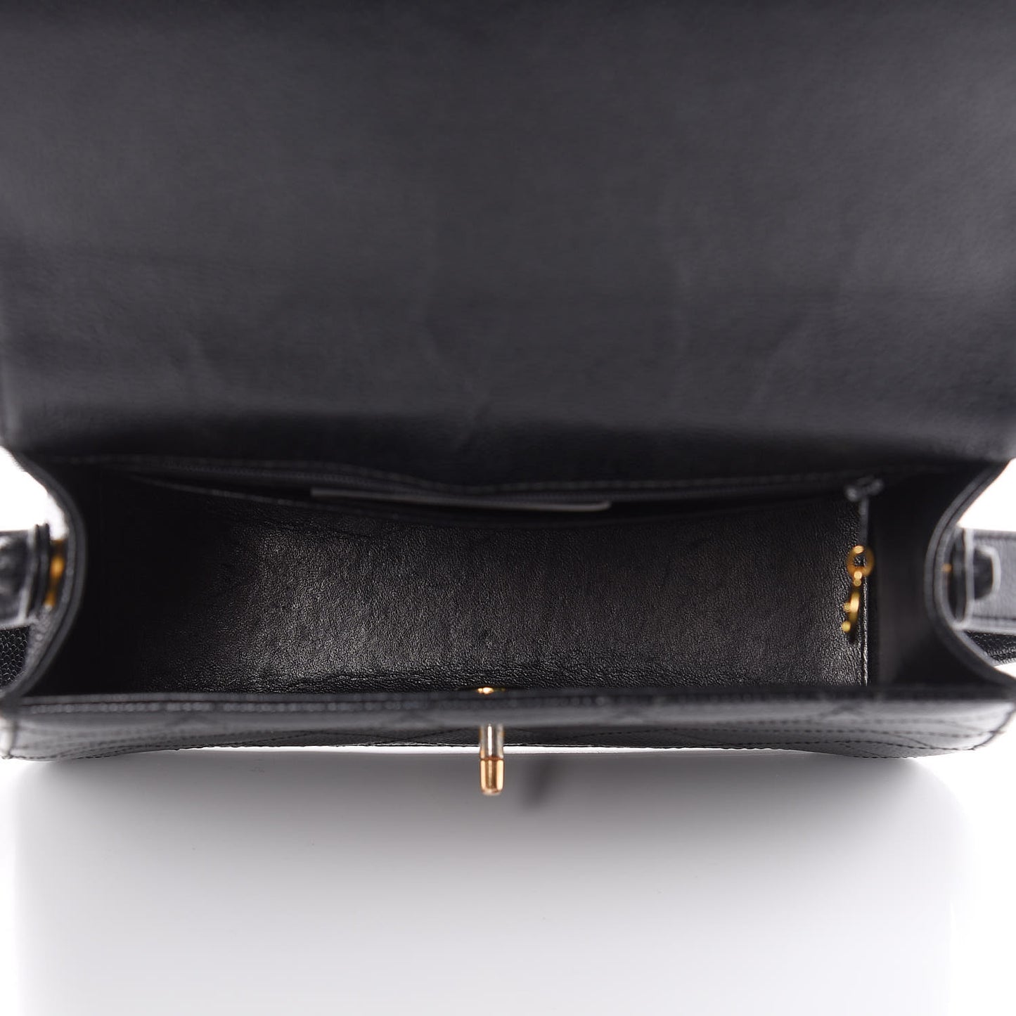 Caviar Quilted Flap Shoulder Bag Black