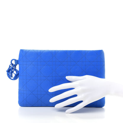 Christian Dior Ultra Matte Canvas Cannage Panarea Pouch Blue 2 of 8