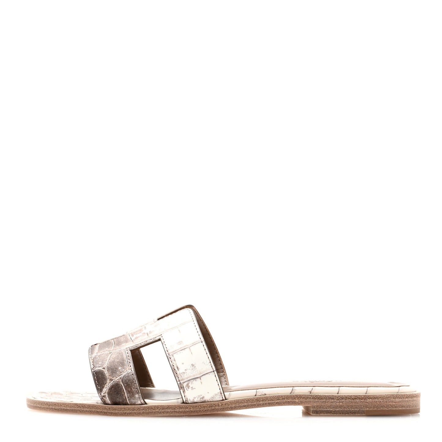 Matte Niloticus Crocodile Himalaya Oran Sandals 36 Blanc