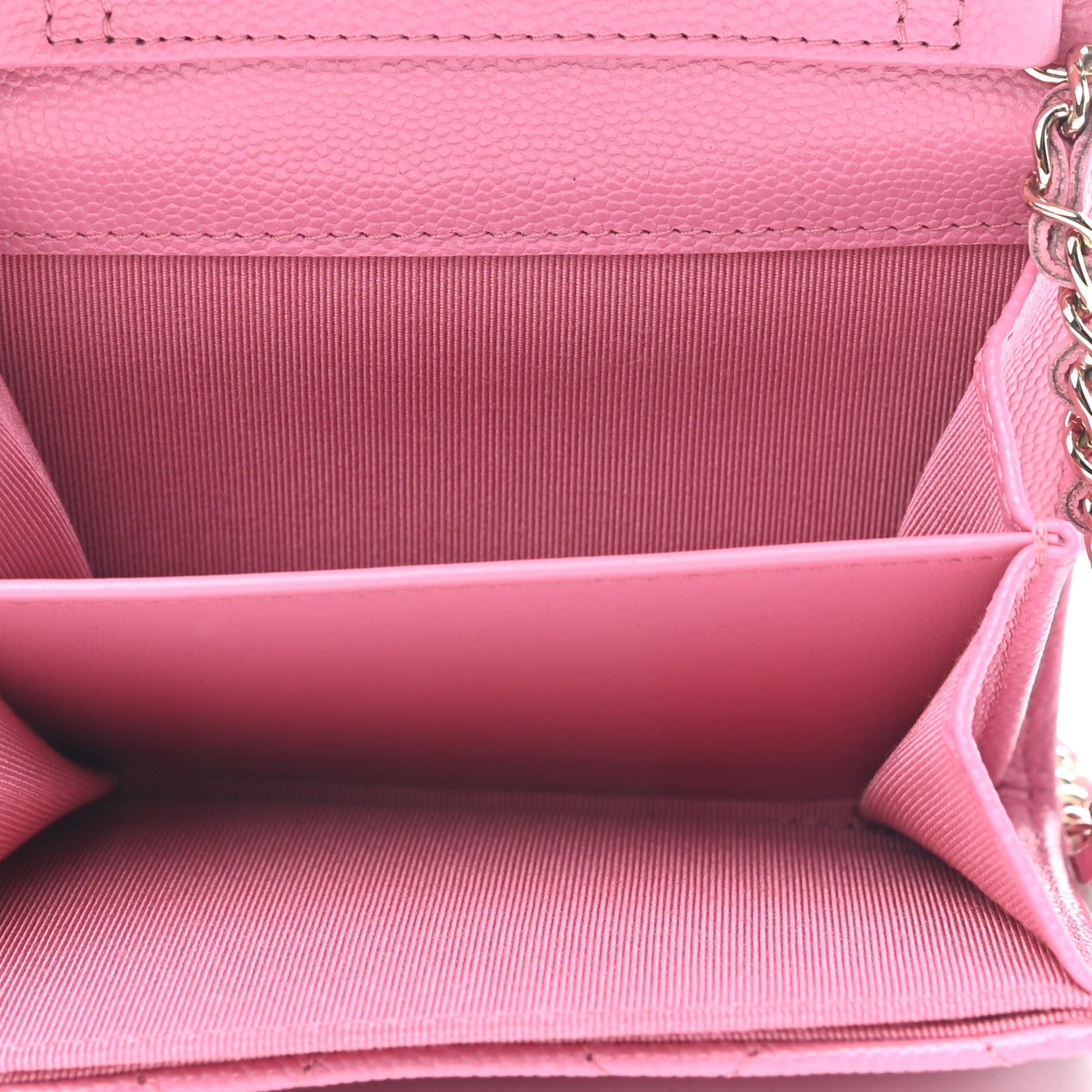 Chanel Caviar Quilted Flap Card Holder On Chain Pink 5 of 7