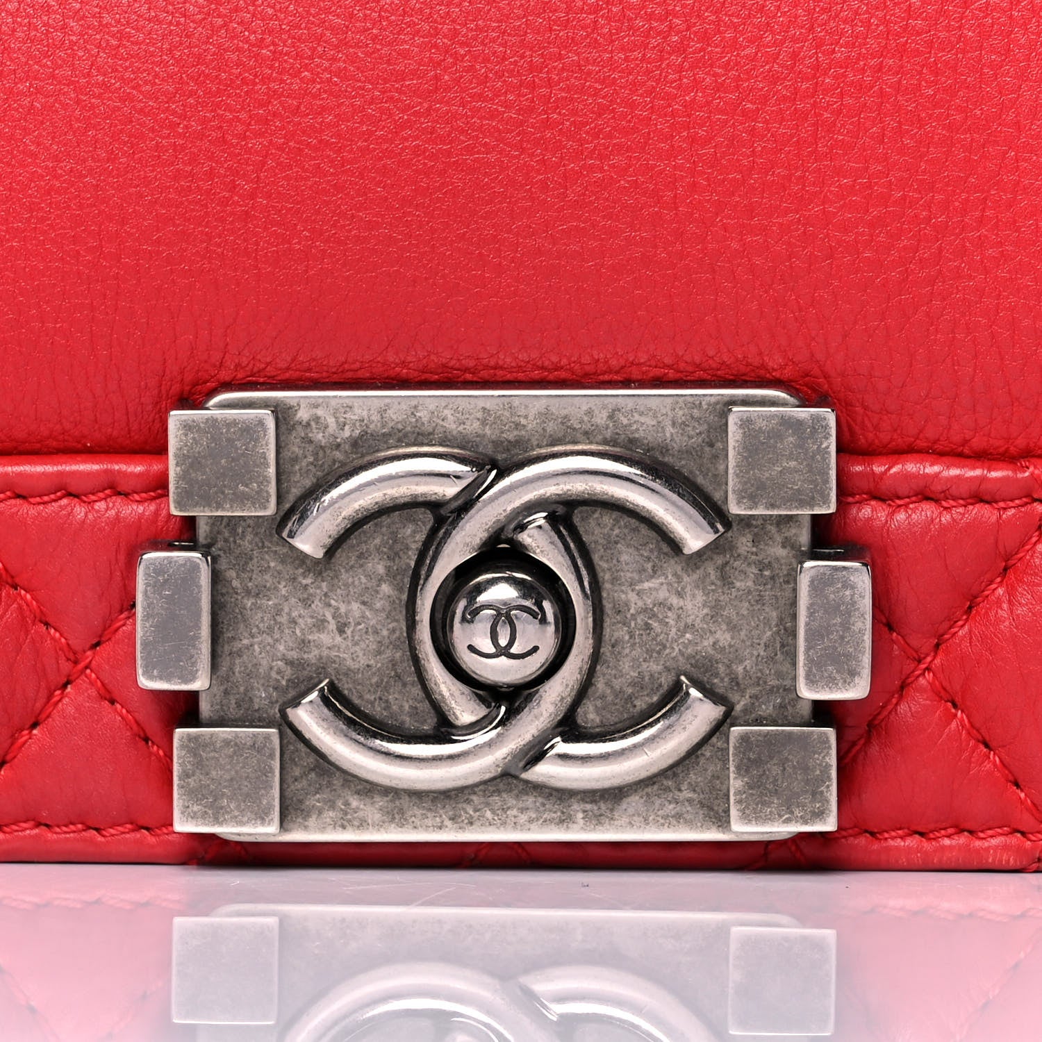 Chanel Calfskin Medium Boy Reverso Flap Red 12 of 17
