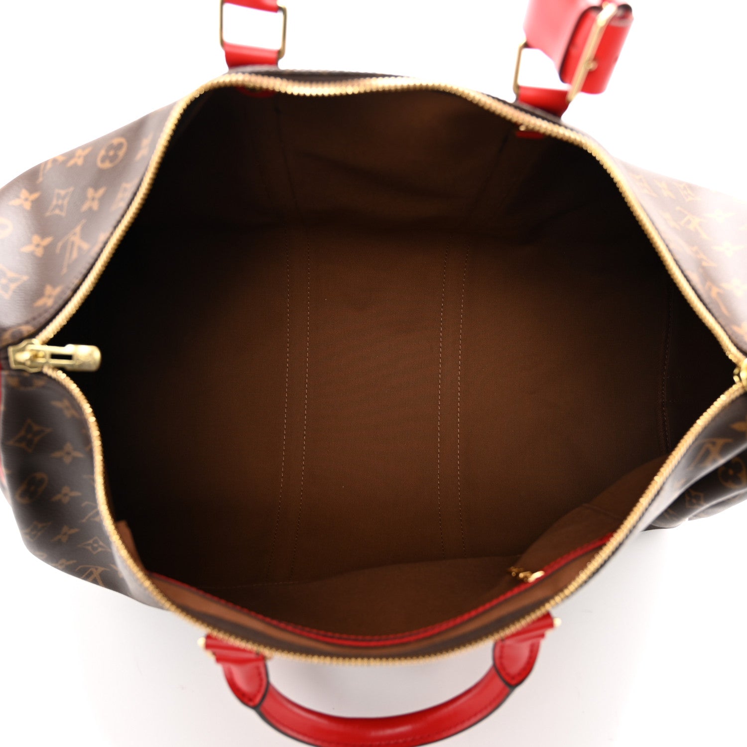 Louis Vuitton Calfskin Monogram Keepall Bandouliere 50 Coquelicot 4 of 9