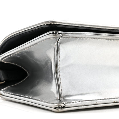 Christian Dior Metallic Patent Micro-Cannage Baby Diorama Flap Bag Silver 10 of 15