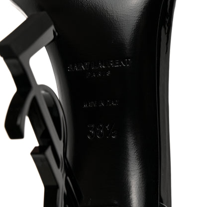 Saint Laurent Patent Calfskin Opyum 110 Sandals 38.5 Black 8 of 9