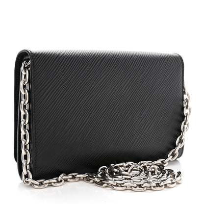Louis Vuitton Epi Twist Chain Wallet Black 3 of 12