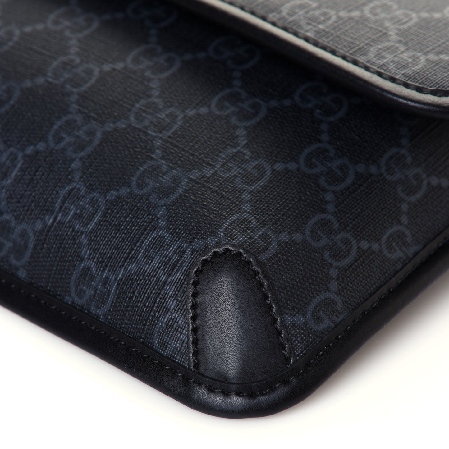 GG Supreme Monogram Web Slim Belt Bag Black Grey