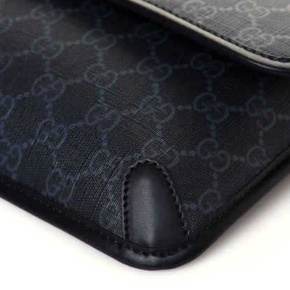 Gucci GG Supreme Monogram Web Slim Belt Bag Black Grey 9 of 12