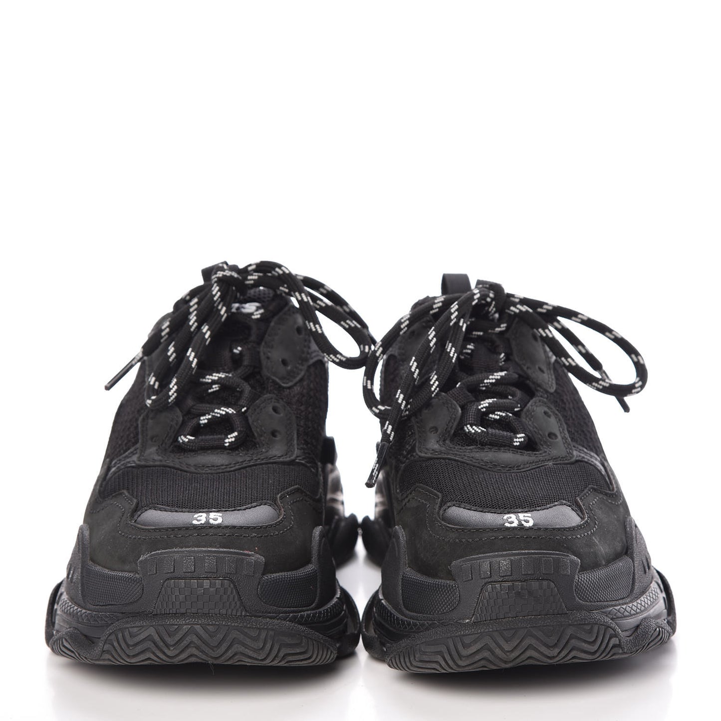 Fabric Mesh Womens Triple S Sneakers 35 Black