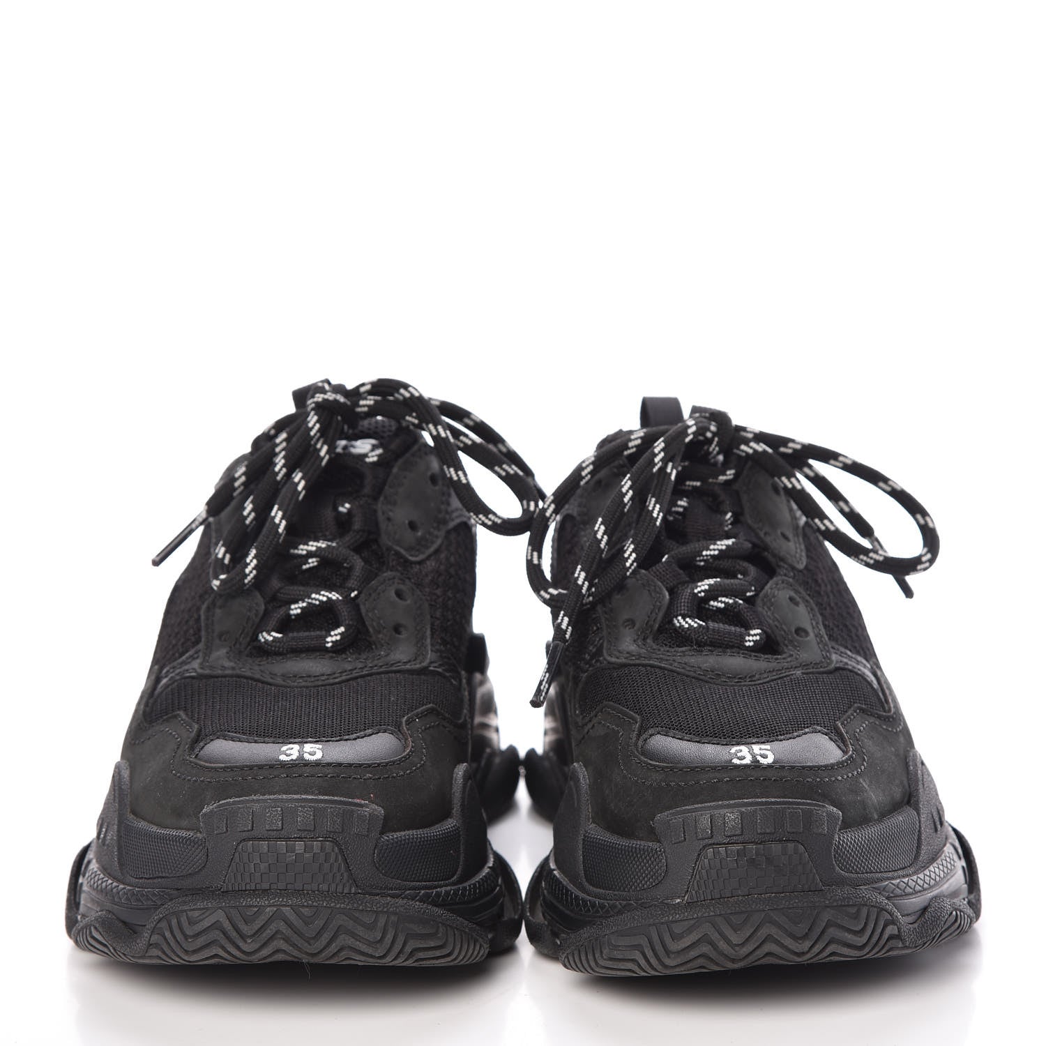 Balenciaga Fabric Mesh Womens Triple S Sneakers 35 Black 2 of 9