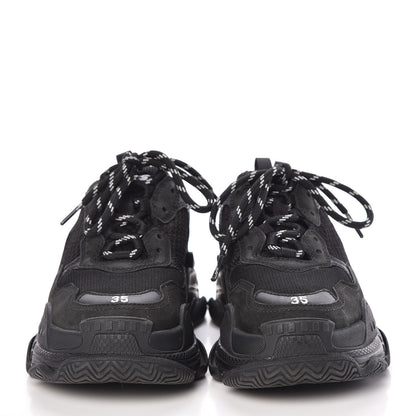 Balenciaga Fabric Mesh Womens Triple S Sneakers 35 Black 2 of 9
