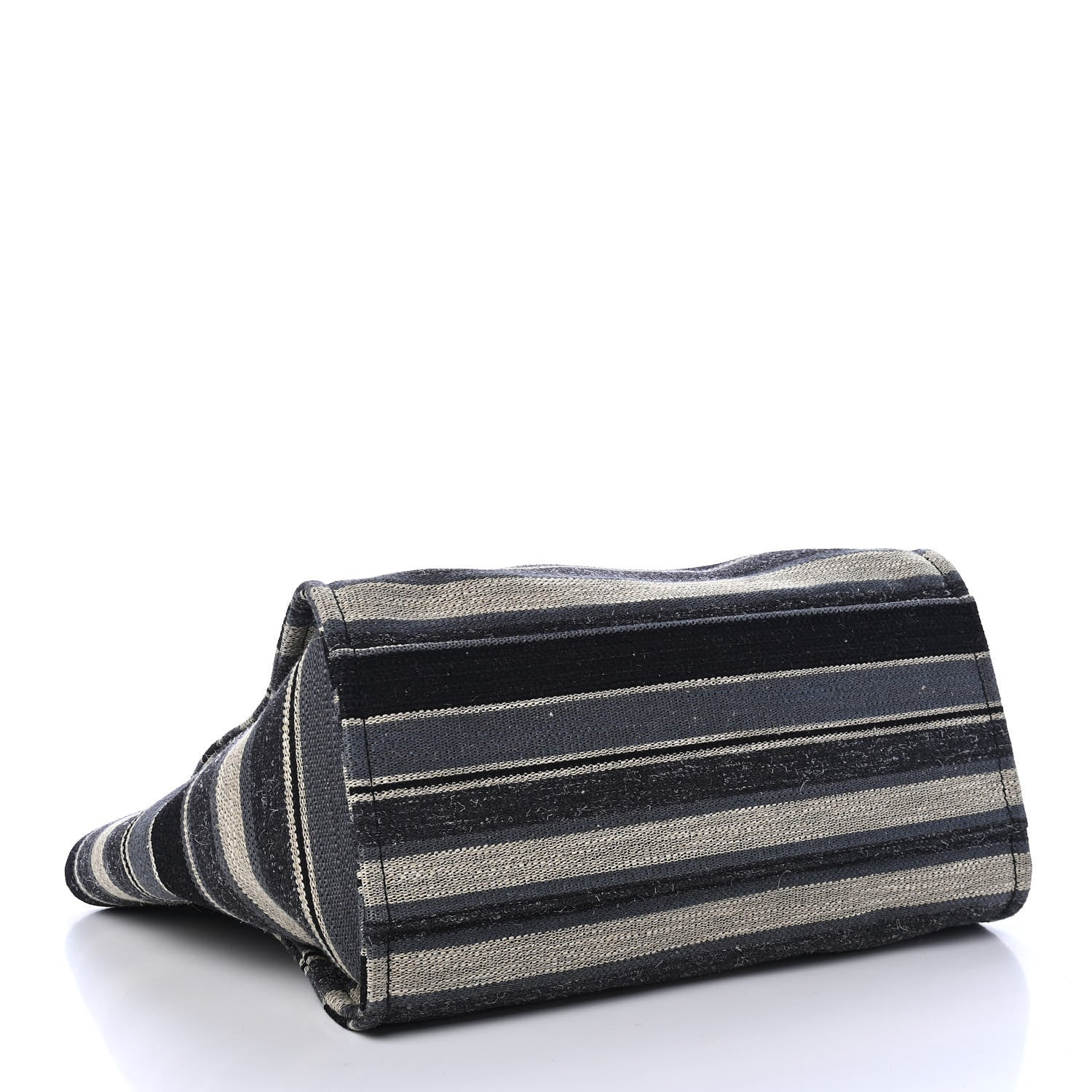 Chanel Striped Canvas Medium Deauville Tote Black 3 of 4