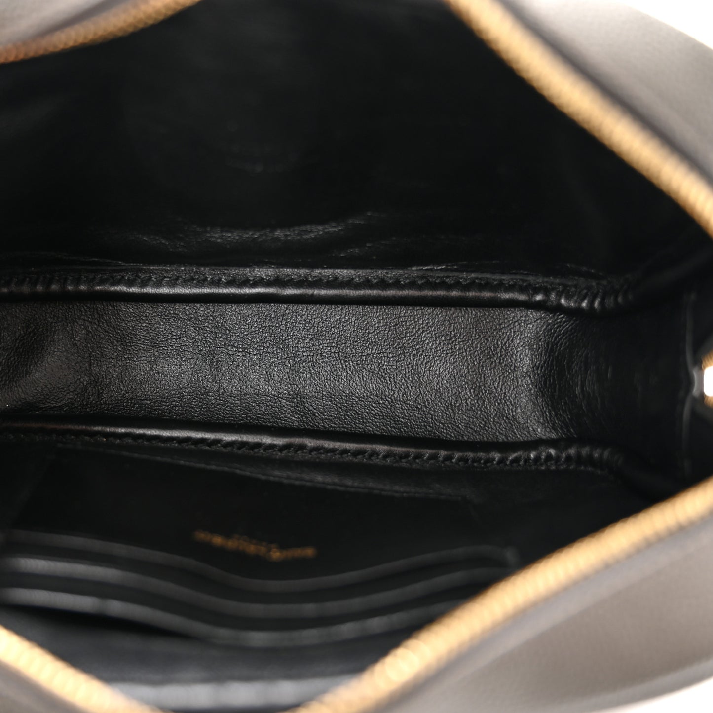 SAINT LAURENT Grain De Poudre Matelasse Monogram Mini Lou Camera Bag Fog
