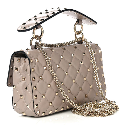 Valentino Garavani Nappa Small Rockstud Spike Shoulder Bag Poudre 3 of 10