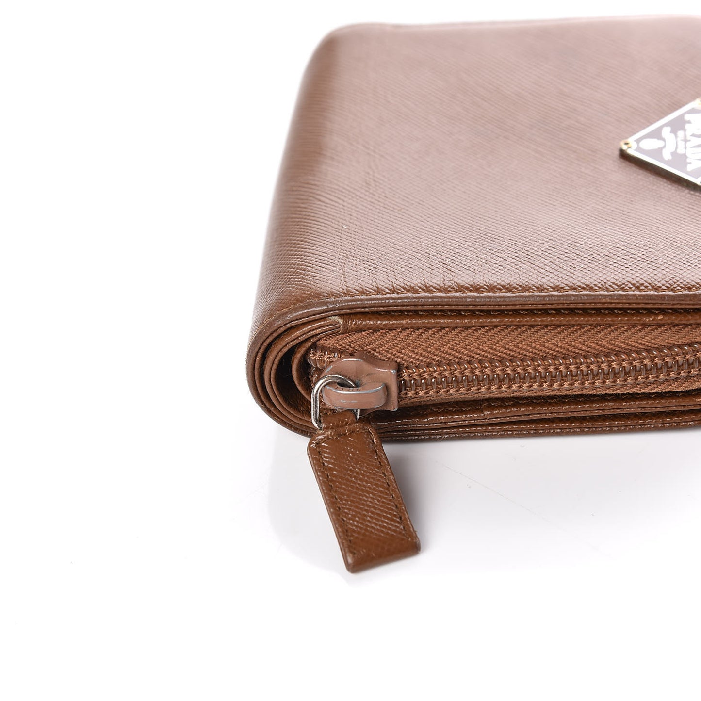 Saffiano Compact Zip Around Wallet Cannella