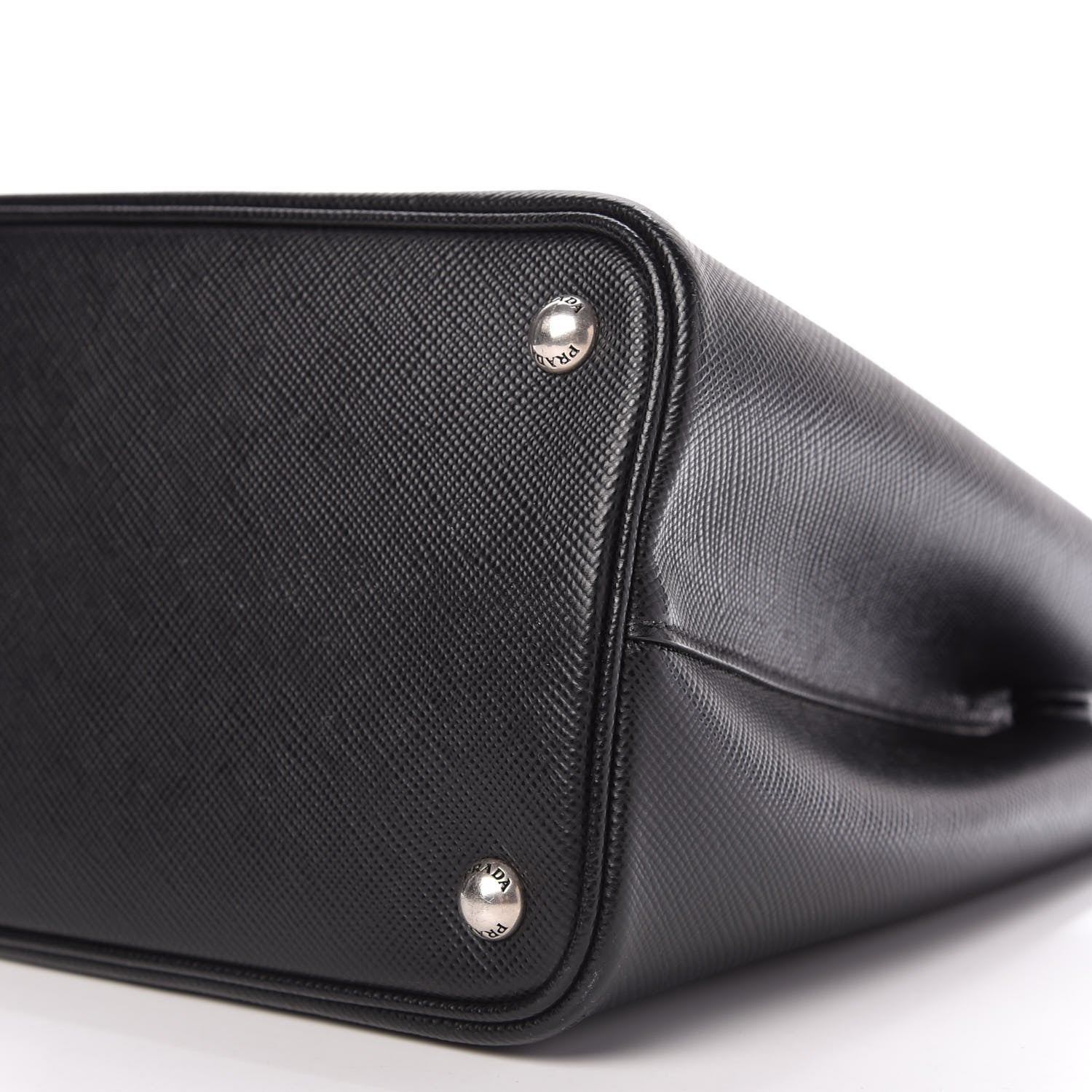 Prada Saffiano Cuir Small Double Bag Black Chrome 7 of 13