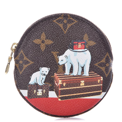 Louis Vuitton Monogram 2017 Christmas Animation Round Coin Purse 1 of 7