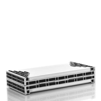 Judith Leiber Mirrored Box Clutch Black Silver 4 of 9