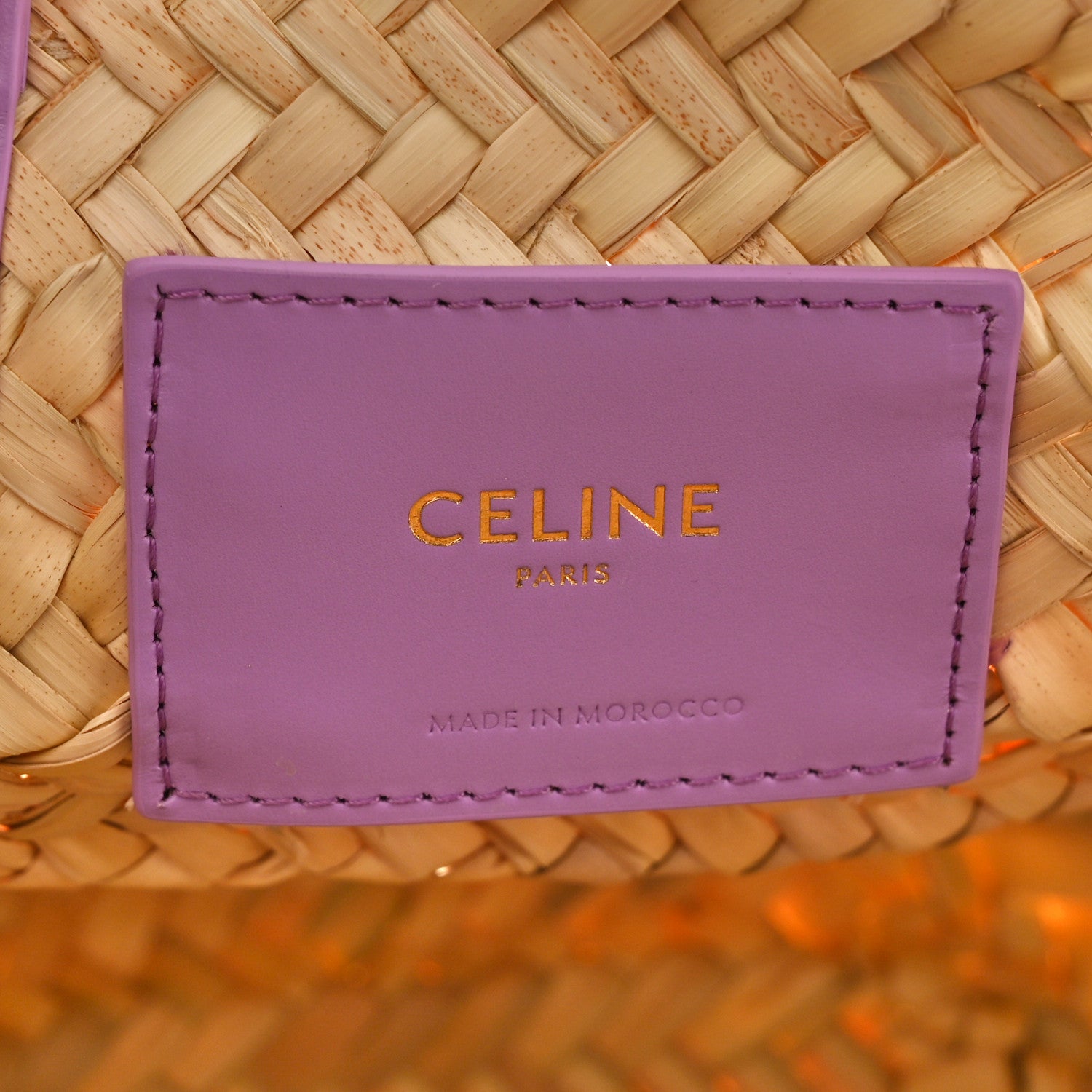 Celine Raffia Calfskin Triomphe Teen Panier Vintage Mauve 6 of 9