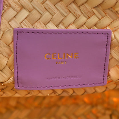 Celine Raffia Calfskin Triomphe Teen Panier Vintage Mauve 6 of 9