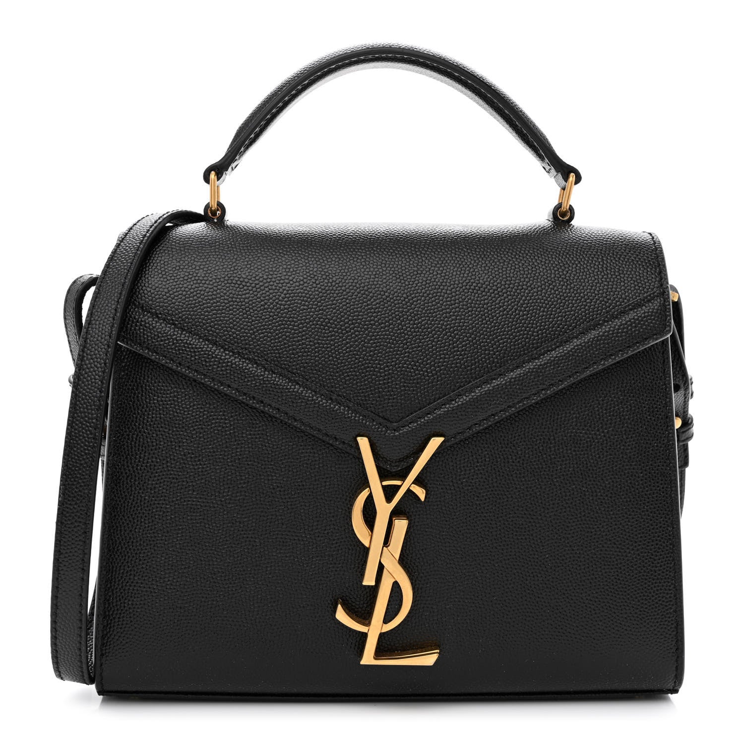 Saint Laurent Grain de Poudre Mini Classic Monogram Cassandra Top Handle Black 1 of 11