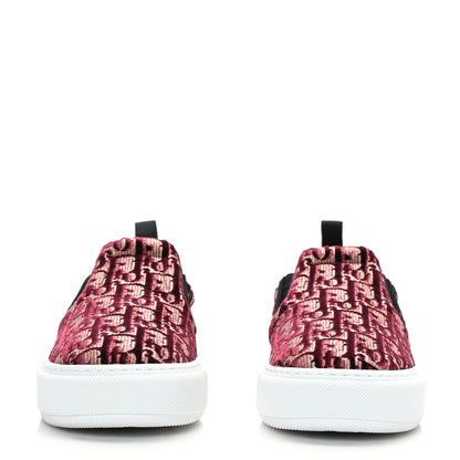 Christian Dior Velvet Oblique Womens Solar Slip On Sneakers 36.5 Scarlet 2 of 7