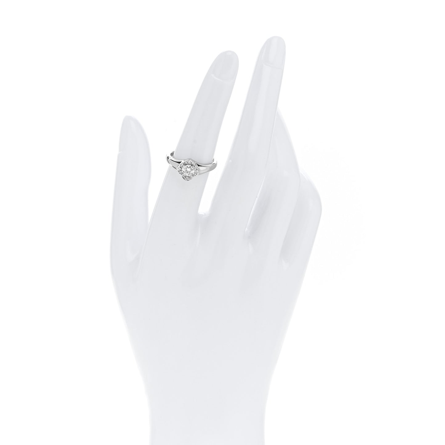 Platinum Diamond .30ct Floral Signet Ring 53 6.25