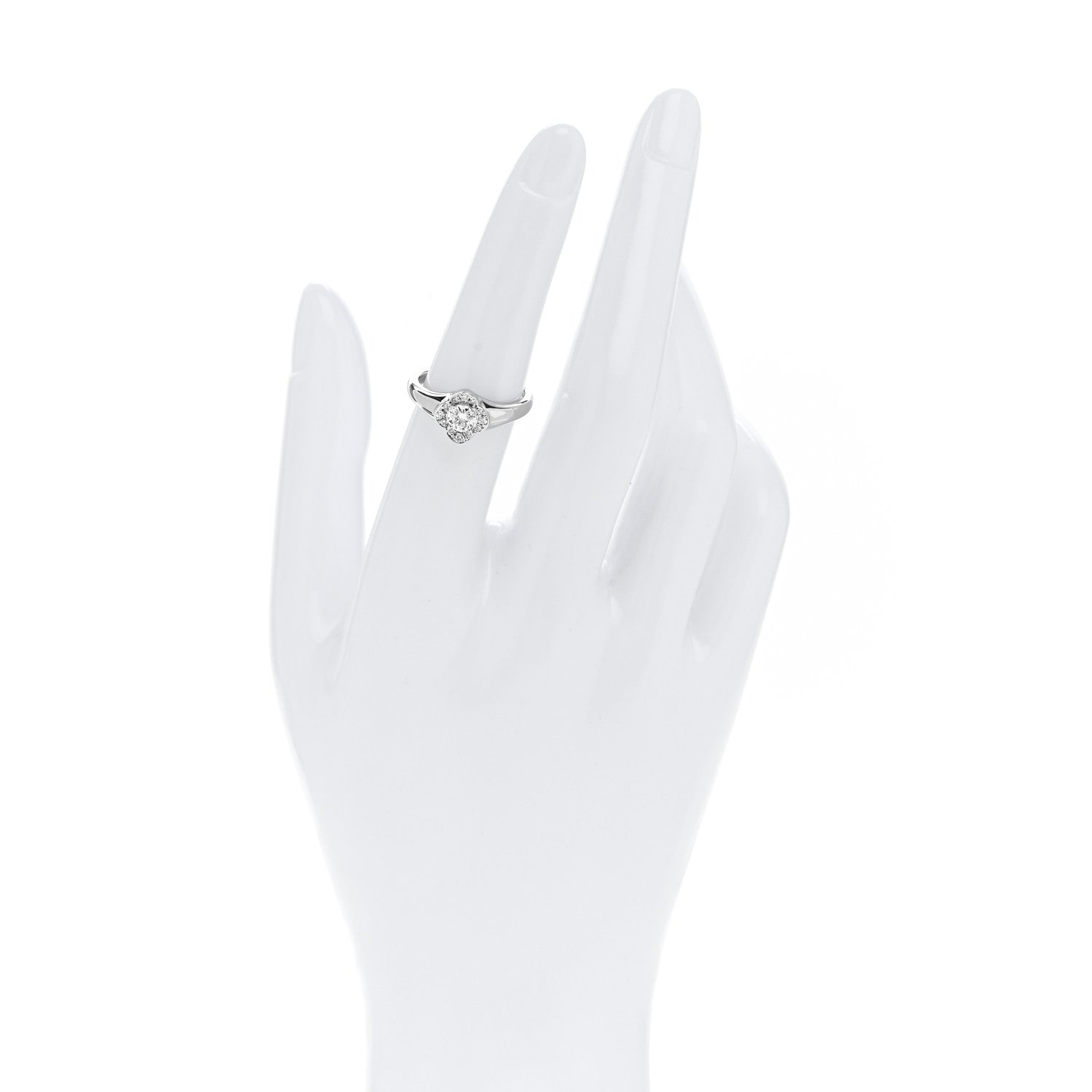 Parker & West by FASHIONPHILE Platinum Diamond .30ct Floral Signet Ring 53 6.25 2 of 9