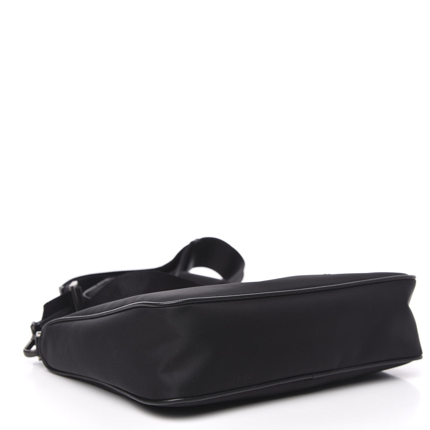 Re-Nylon Saffiano Pocket Zippered Shoulder Bag Black