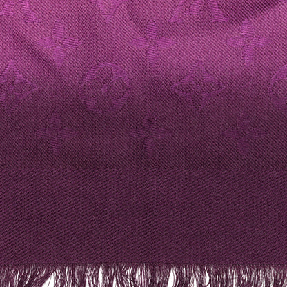 Louis Vuitton Silk Blurrygram Shawl Purple Pink 6 of 7