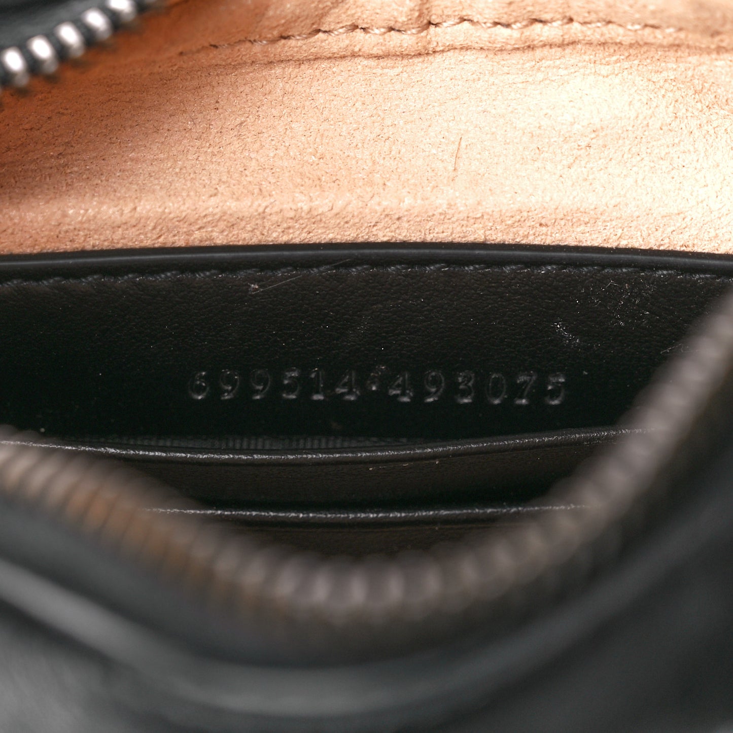 Calfskin Matelasse Chevron Mini GG Marmont Half Moon Hobo Black