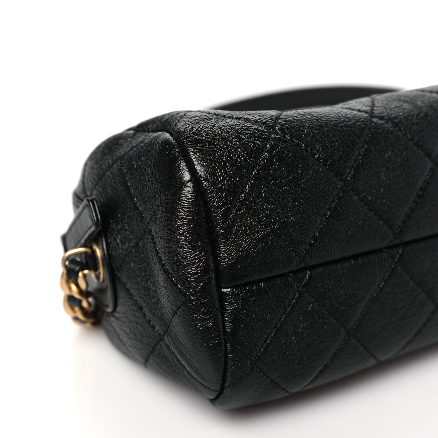 Chanel Shiny Lambskin Quilted Small Fashion Therapy Bowling Bag Black 9 of 10