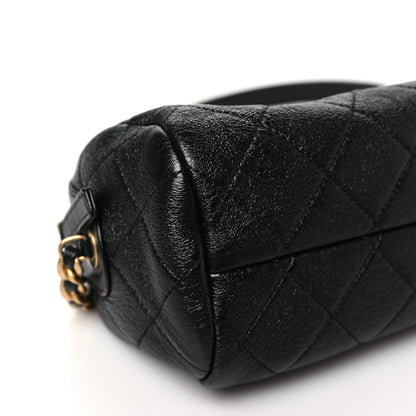 Chanel Shiny Lambskin Quilted Small Fashion Therapy Bowling Bag Black 9 of 10