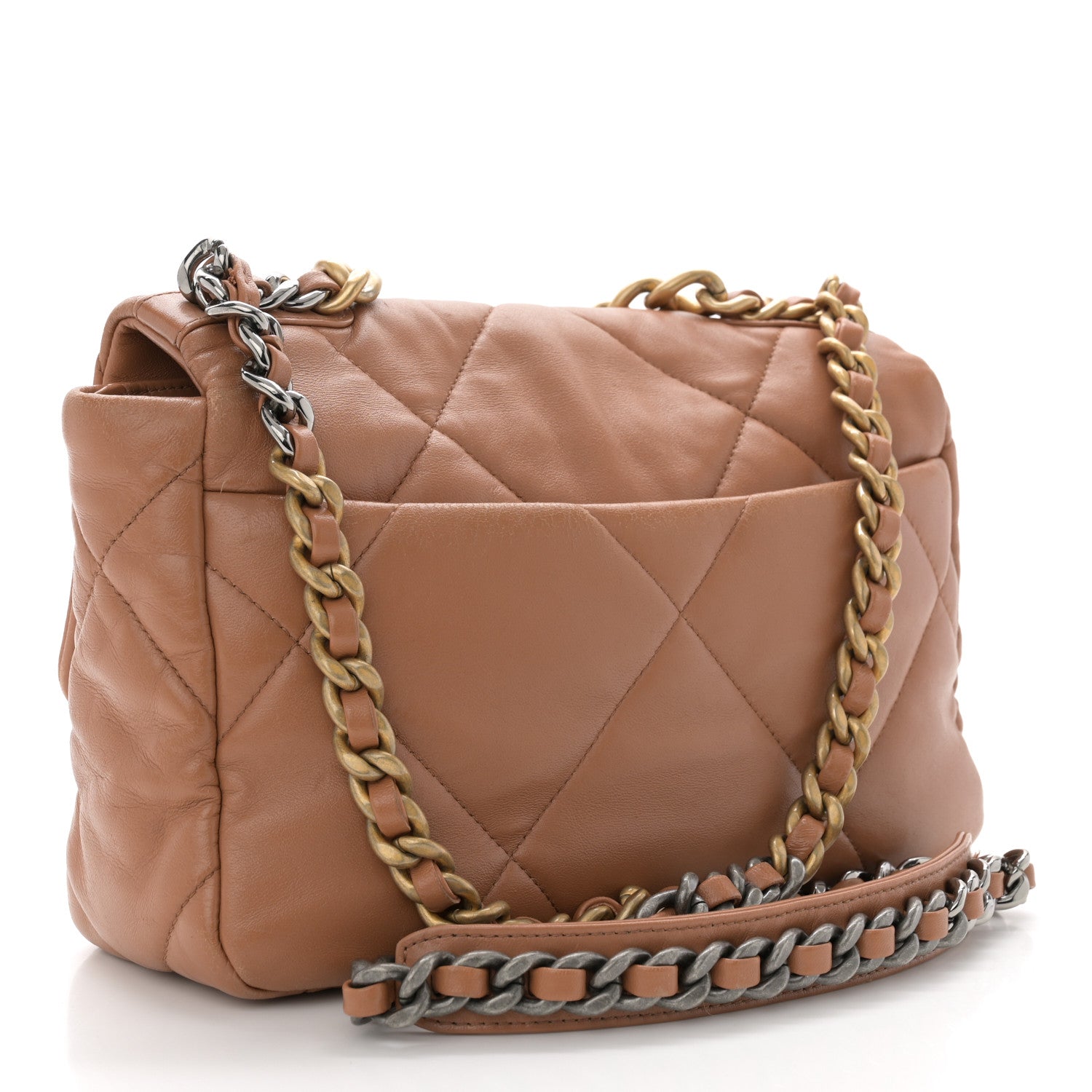 Chanel Lambskin Quilted Medium Chanel 19 Flap Brown 3 of 11