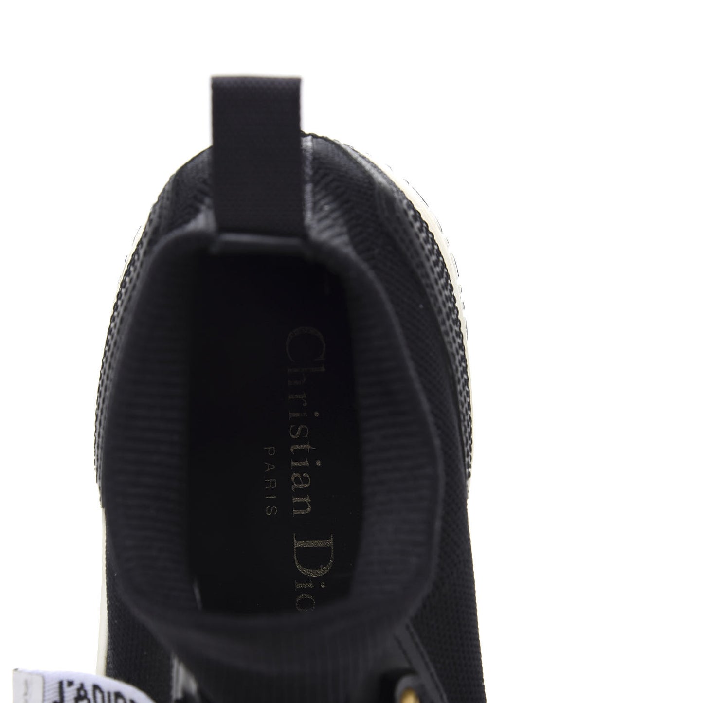 Technical Knit Calfskin Womens Walk'N'Dior High Top Sneakers 38 Black