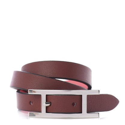 Hermes Swift Behapi Double Tour Bracelet T2 Rouge H Rose Ete 1 of 6