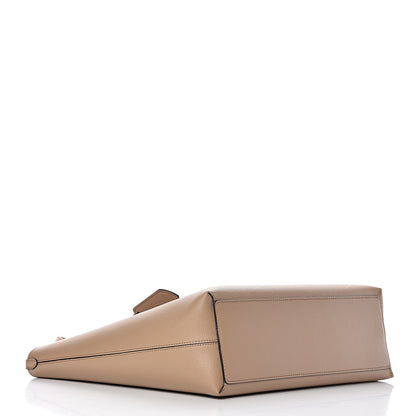 Burberry Grainy Calfskin Haymarket Check Medium Reversible Tote Camel 7 of 20