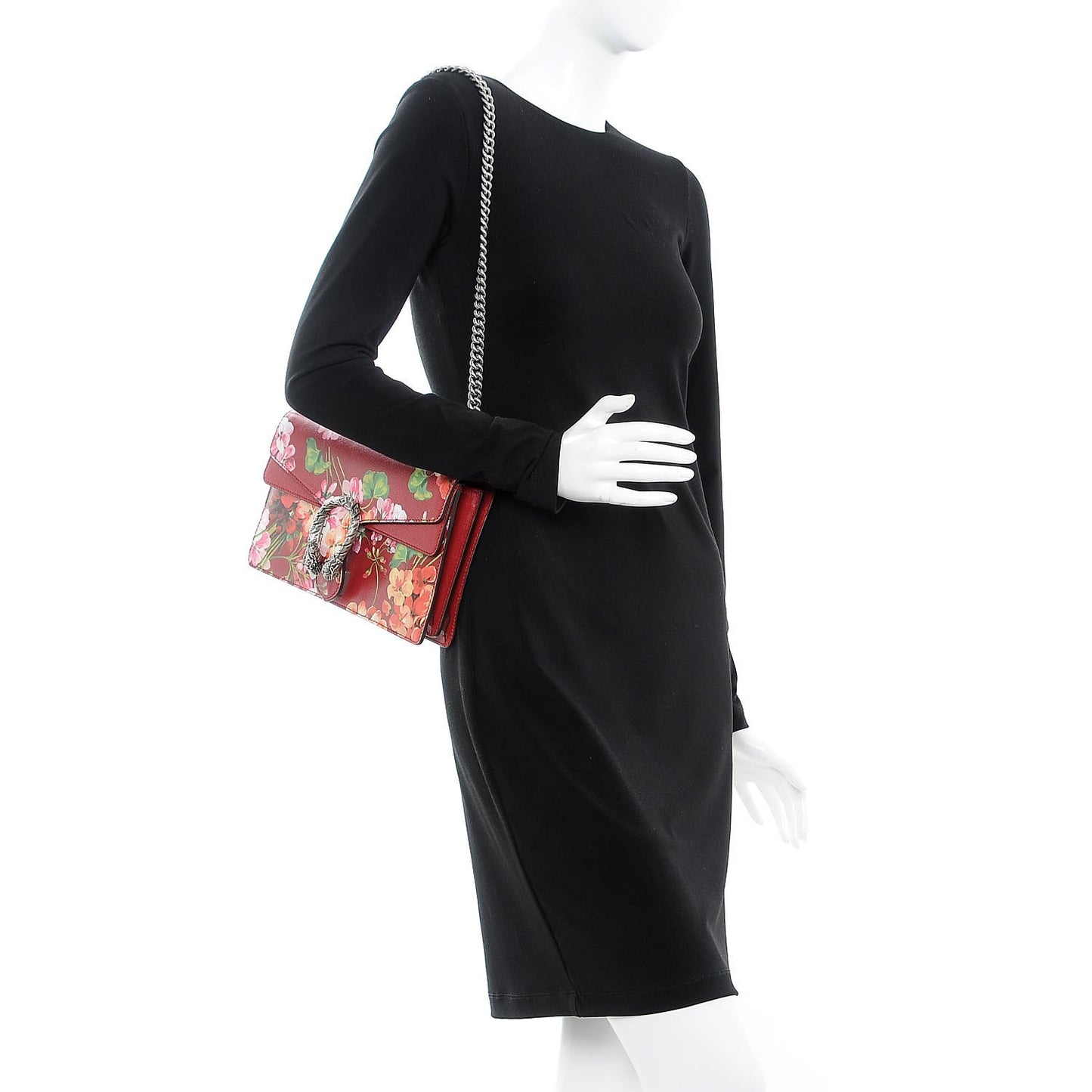 Calfskin Blooms Print Small Dionysus Shoulder Bag Romantic Cherry Multicolor