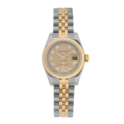 Rolex Stainless Steel 18K Yellow Gold Diamond 26mm Oyster Perpetual Datejust Watch Champagne Jubilee 179173 1 of 5