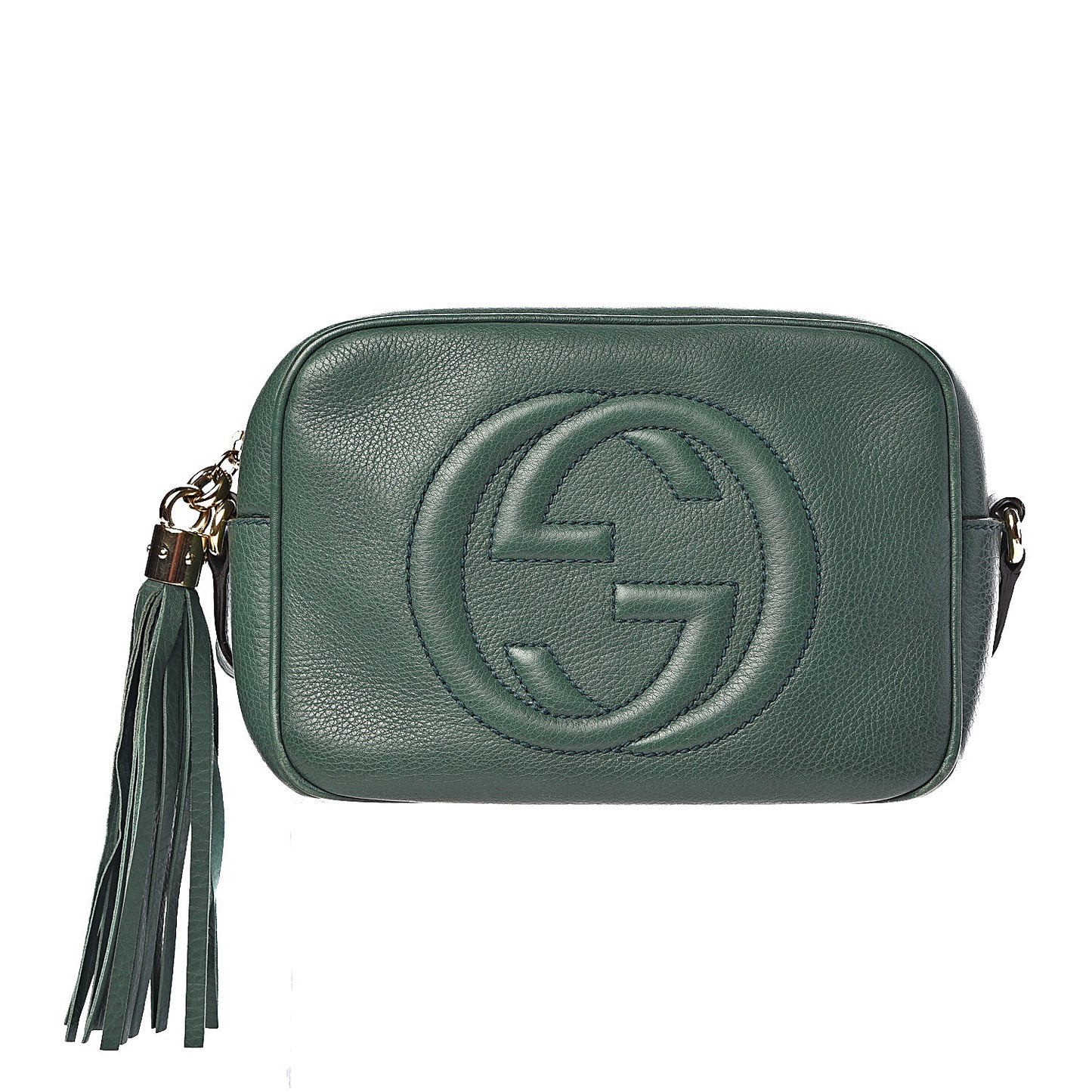 Pebbled Calfskin Small Soho Disco Bag Emerald Green
