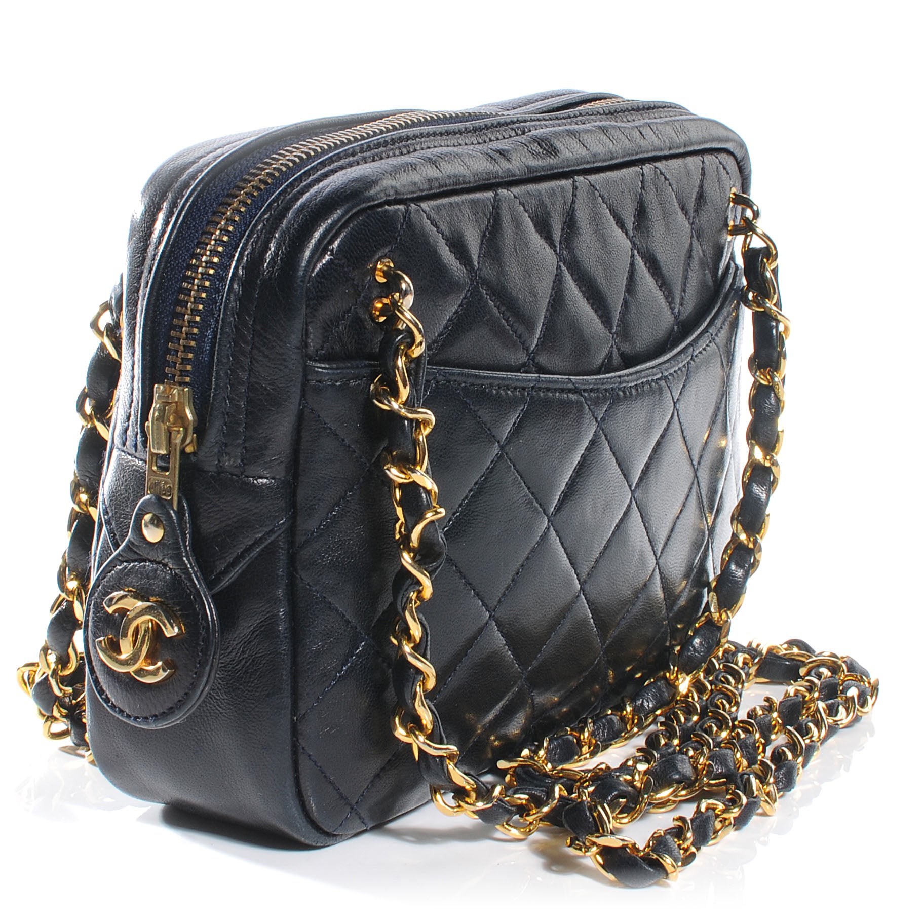 Chanel Lambskin Quilted Camera Bag Navy 7 of 7