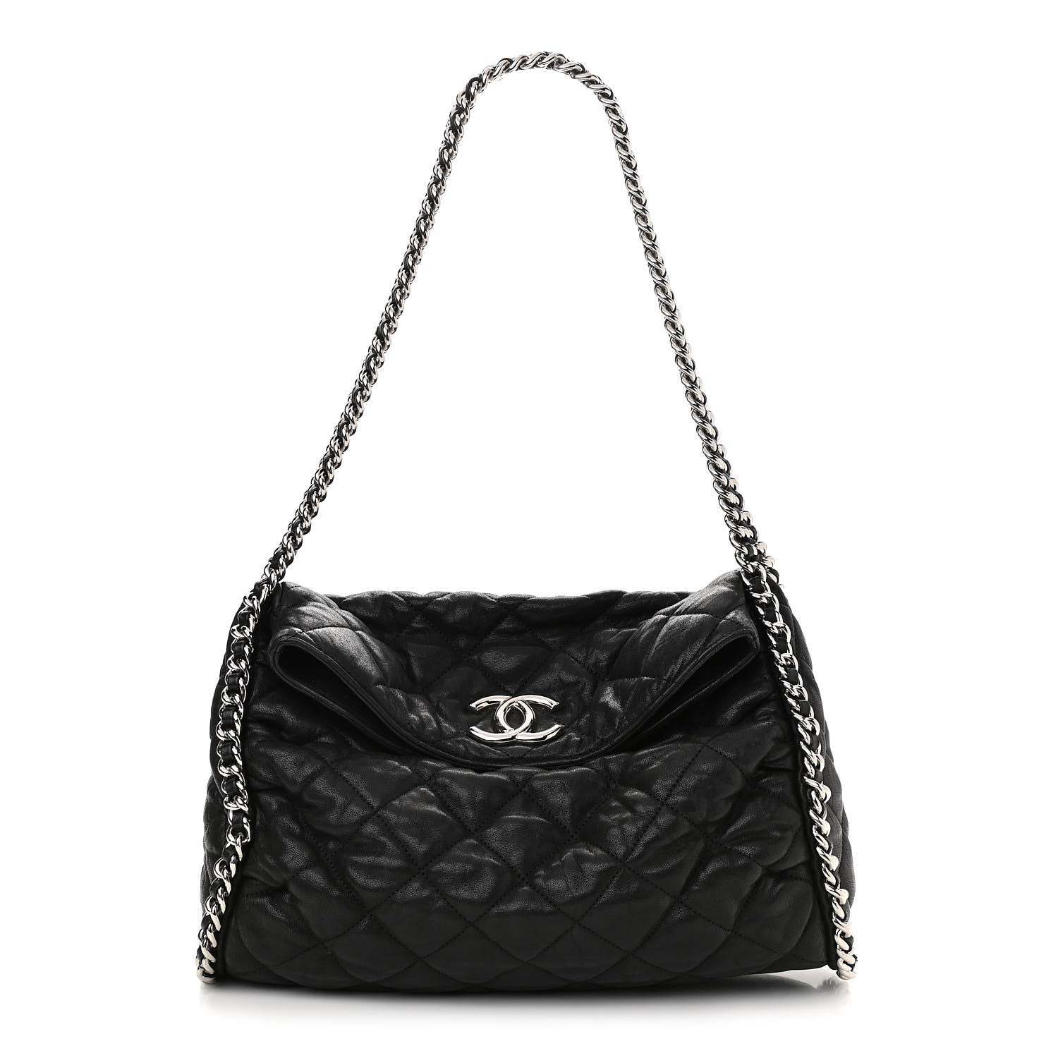 Chanel Washed Lambskin Chain Around Hobo Black 1 of 10