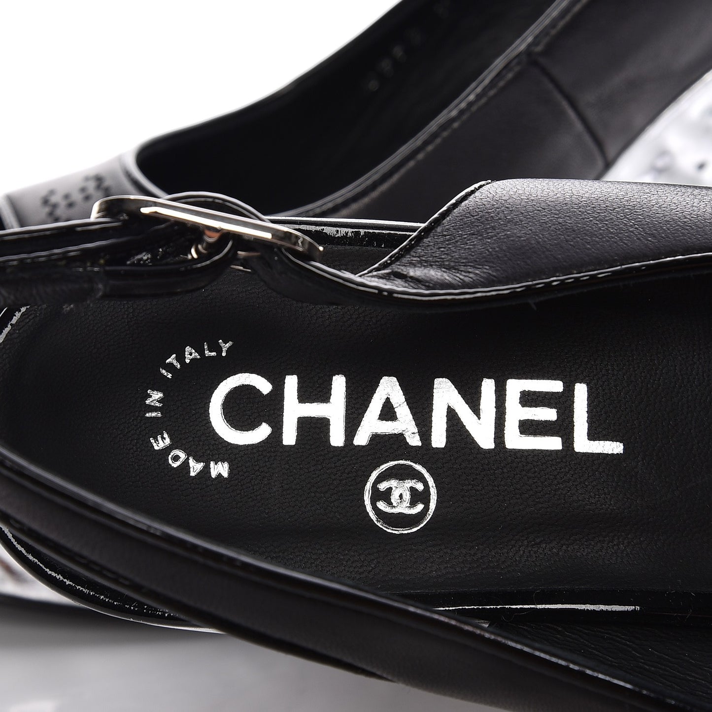Lambskin Metallic Wedge Open Toe Pumps 40.5 Black