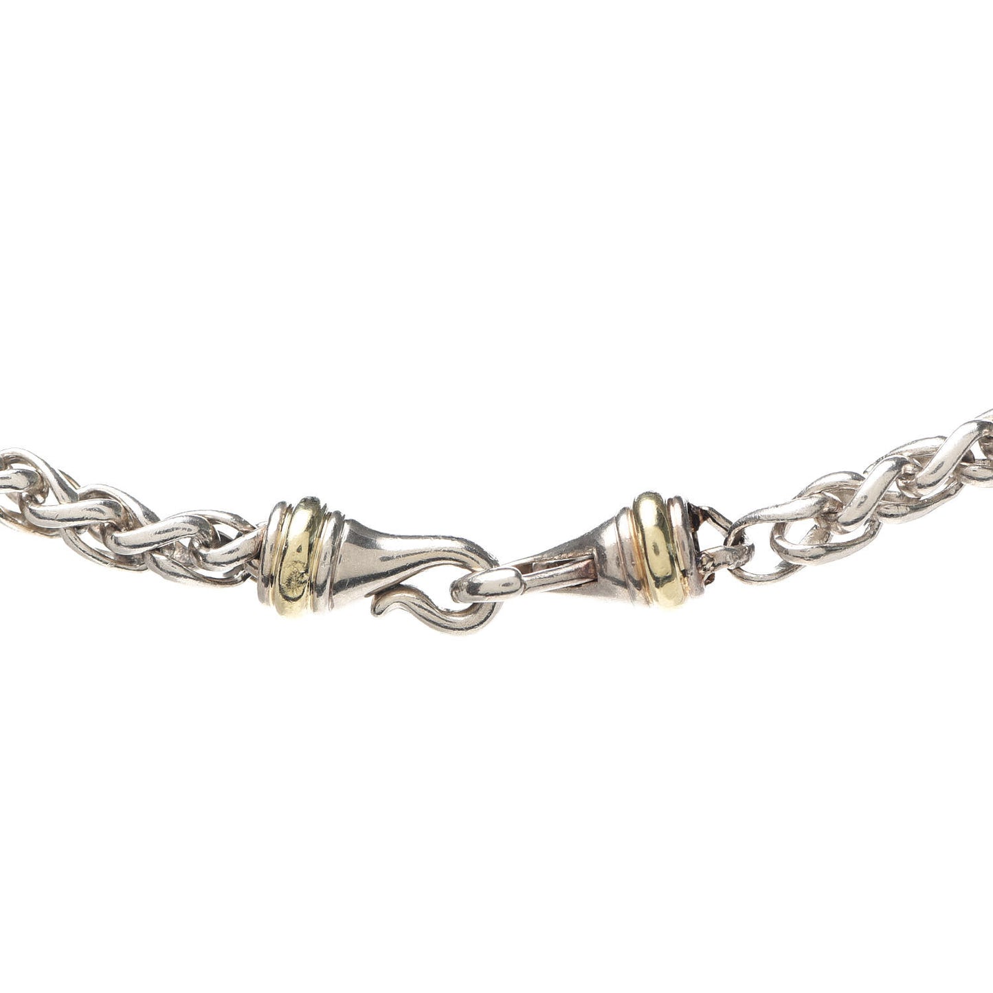 Sterling Silver 18K Yellow Gold Cable Heart Locket Pendant Necklace