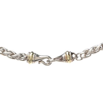 David Yurman Sterling Silver 18K Yellow Gold Cable Heart Locket Pendant Necklace 6 of 6