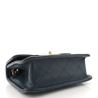 Chanel Caviar Quilted Mini Sweet Classic Flap Navy Blue 4 of 11