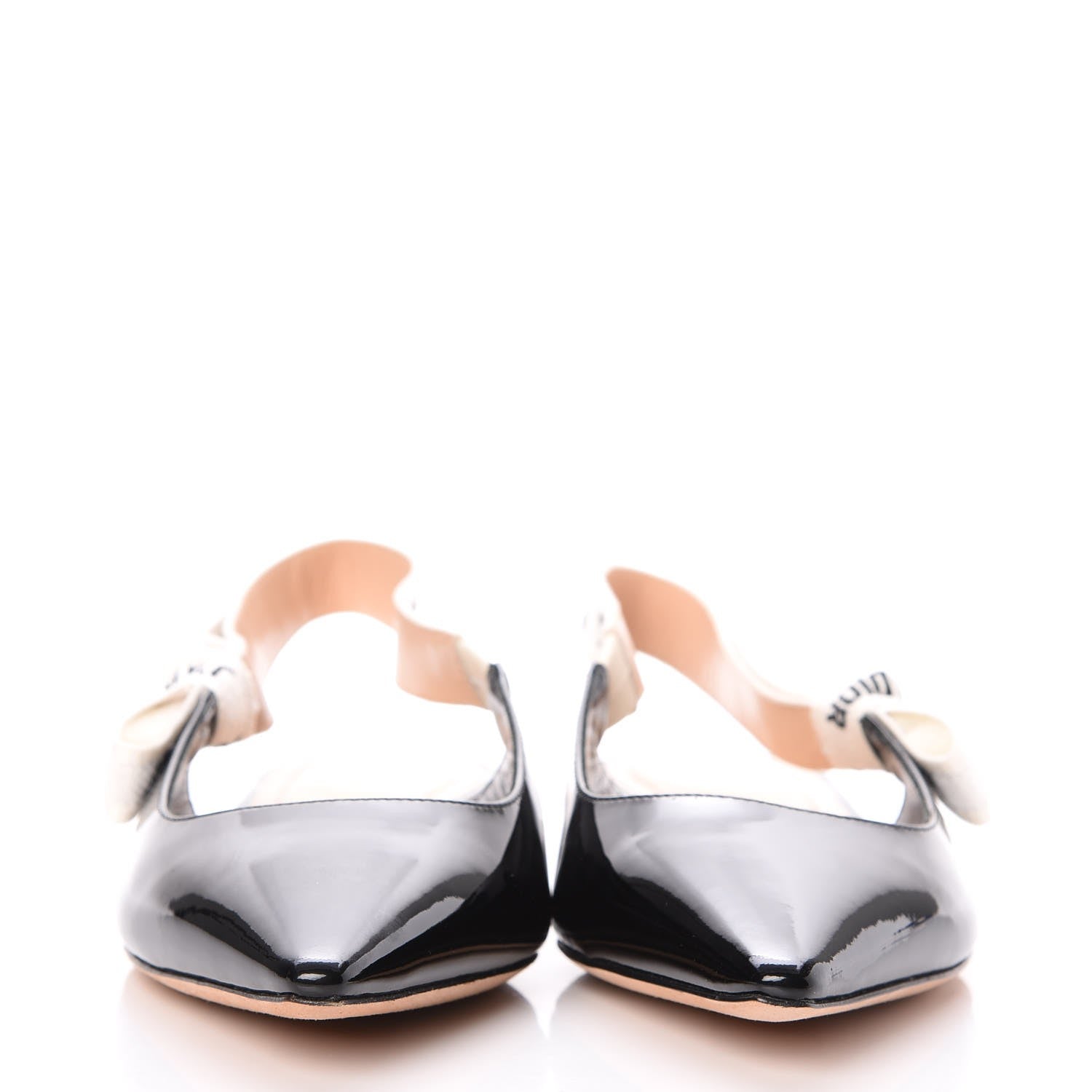 Christian Dior Patent Ribbon J'Adior Slingback Ballet Flats 37 Black 2 of 9