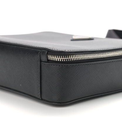 Prada Saffiano Travel Medium Brique Crossbody Bag Black 10 of 11