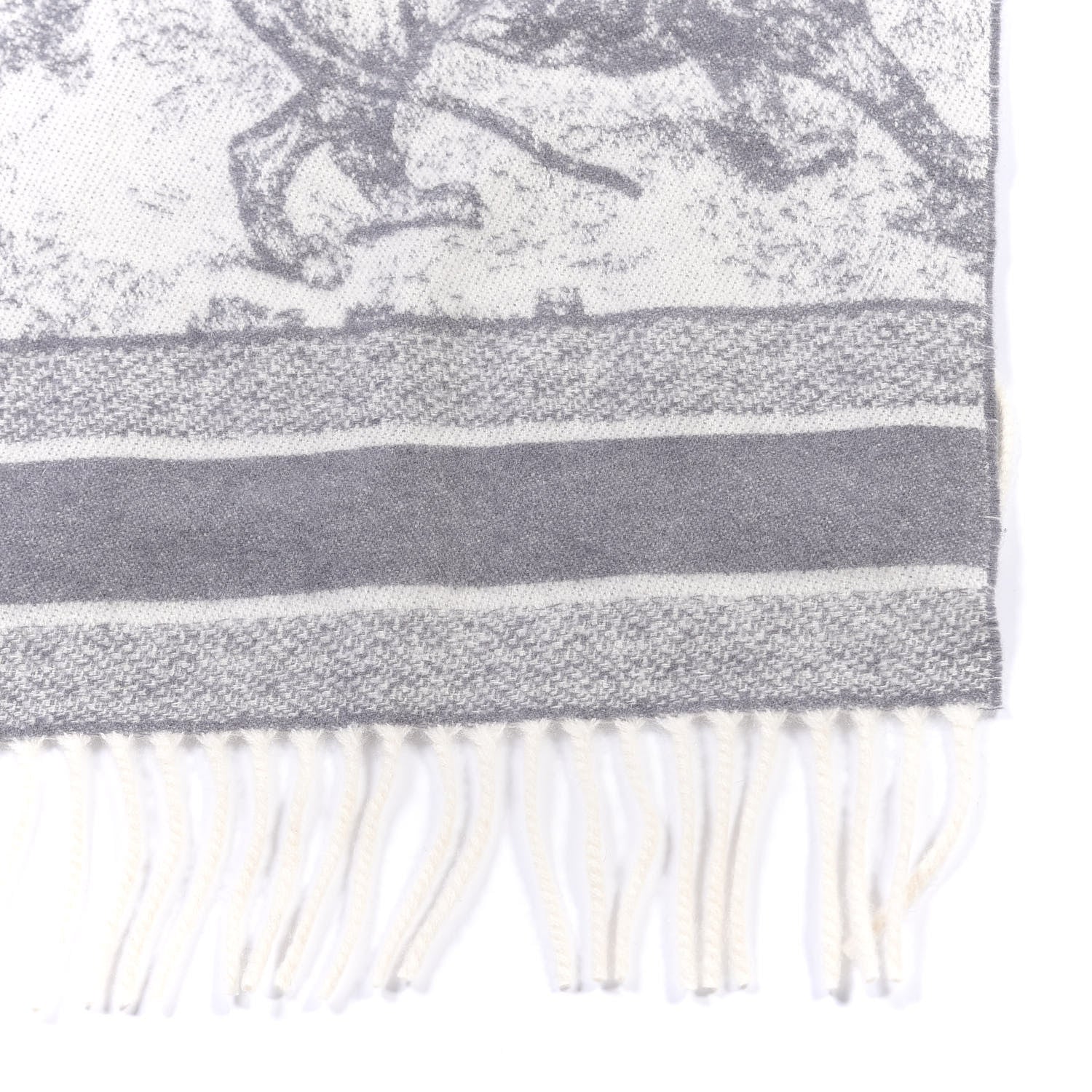 Christian Dior Cashmere Toile De Jouy Poncho Grey 3 of 4
