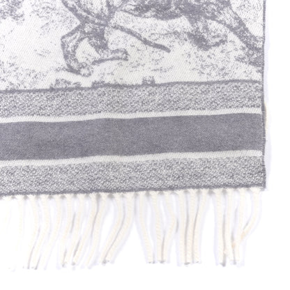 Christian Dior Cashmere Toile De Jouy Poncho Grey 3 of 4